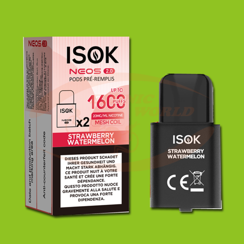 ISOK Neos 2.0 refill. Straw. Water. 2X2ml 20mg/ml