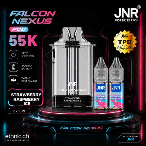 JNR POD 55K 20 mg Straw. Raspberry Ice