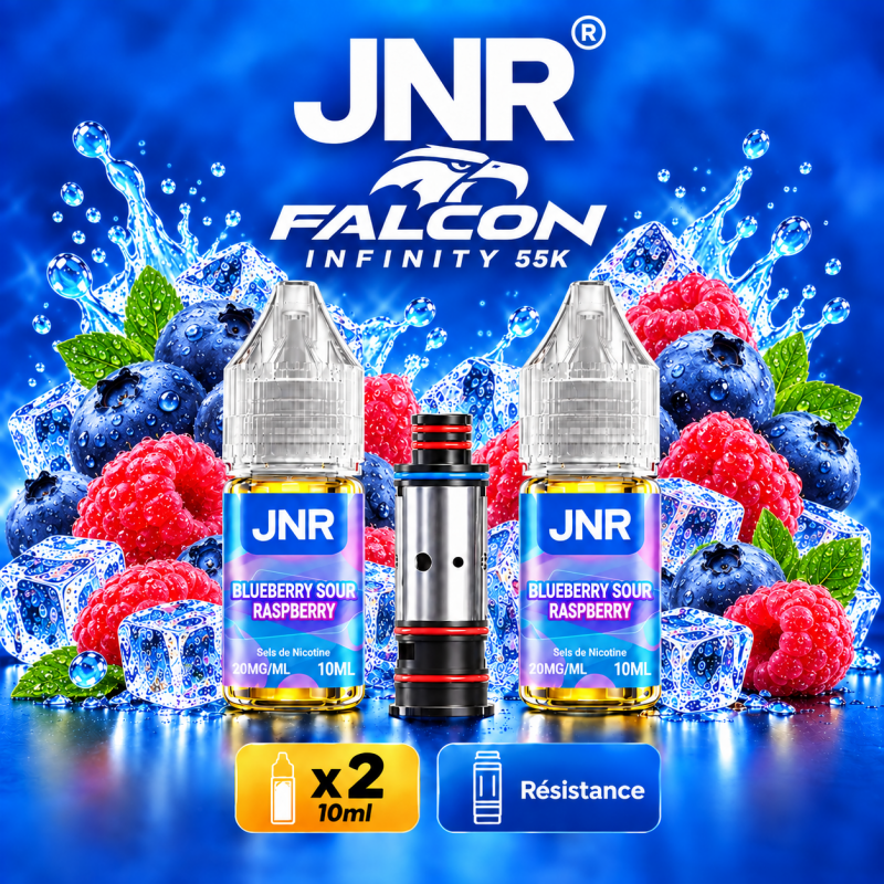 JNR POD Infinity 55K 20 mg Blueberry Sour Rasp.
