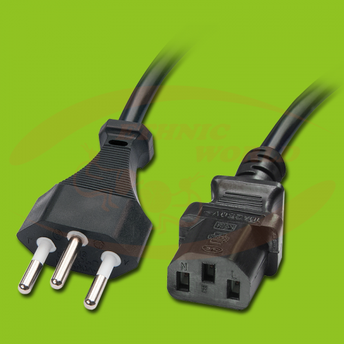 Stromkabel mit CH-Stecker (M) - IEC (F)