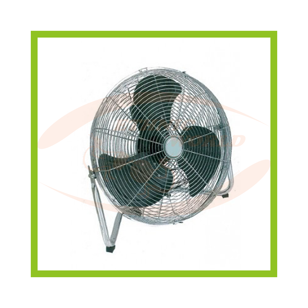 Metal fan. Condenser Fan rotation. Floor Fan. Huge Metal Fan.