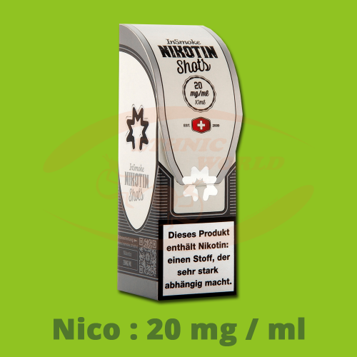 InSmoke Liquid 10 ml - 20mg - Nicotine Shots