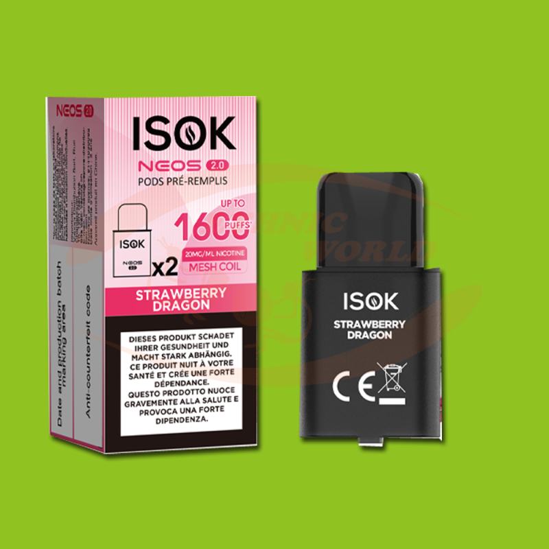 ISOK Neos 2.0 refill Straw. Dragon 2X2ml 20mg/ml