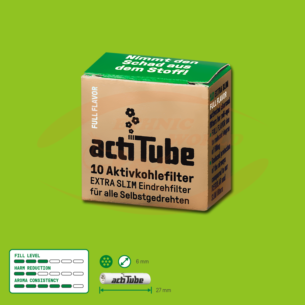 actiTube Slim Activated Charcoal Filters 10-Pack