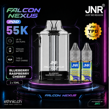 JNR POD 55K 20 mg Blueberry Raspberry Cherry