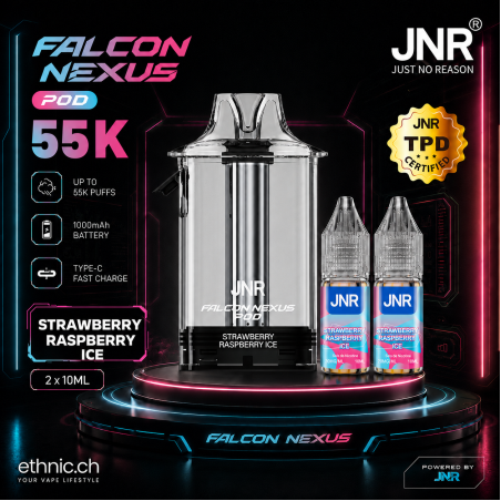 JNR POD 55K 20 mg Straw. Raspberry Ice