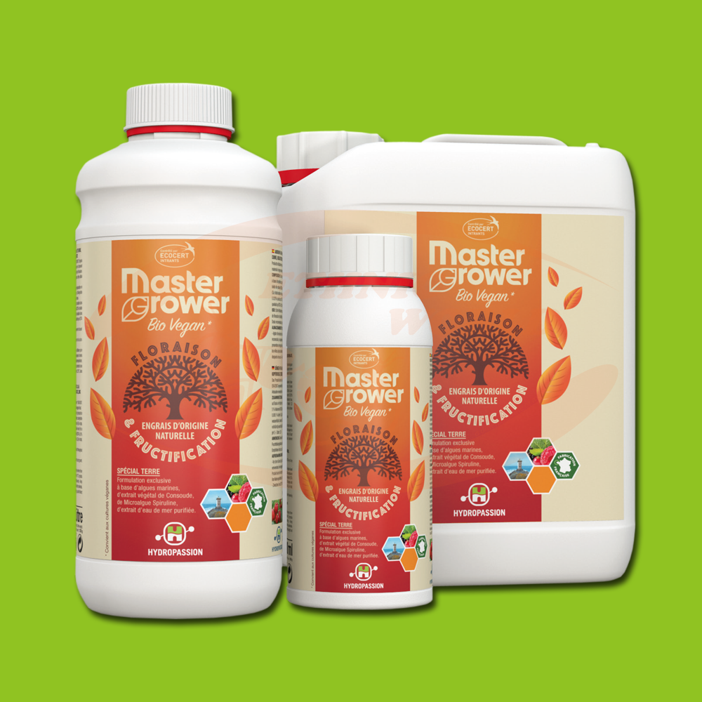 Pack Engrais Bio Master Grower - Kit Culture Vegan 500ml Croissance + Floraison + Stimulateurs