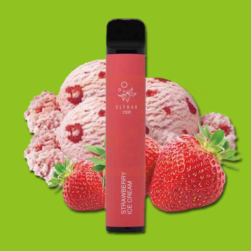 E-cig Jetable 20 mg ELF Bar Strawberry Ice Cream (1500)