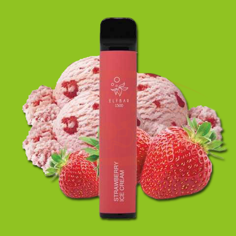 Ecig Jetable 20 mg ELF Bar Strawberry Ice Cream (1500) Ethnic World