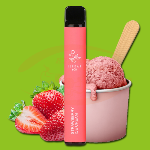 E-cig Jetable 0 mg ELF Bar Strawberry Ice Cream (600)
