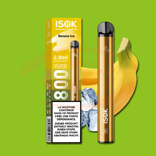 Disposable e-cig 20 mg ISOK Banana Ice (800)