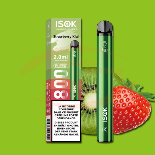 Disposable e-cig 20 mg ISOK Strawberry Kiwi (800)