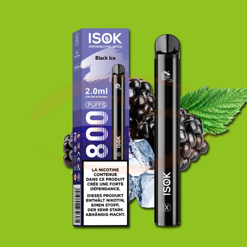 E-cig Jetable 20 mg ISOK Black Ice (800)