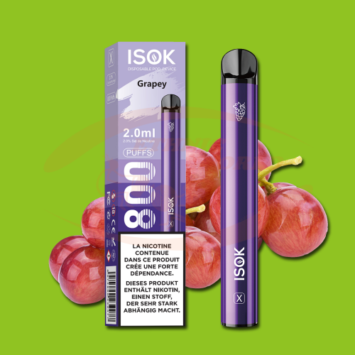 Disposable e-cig 20 mg ISOK Grapey (800)