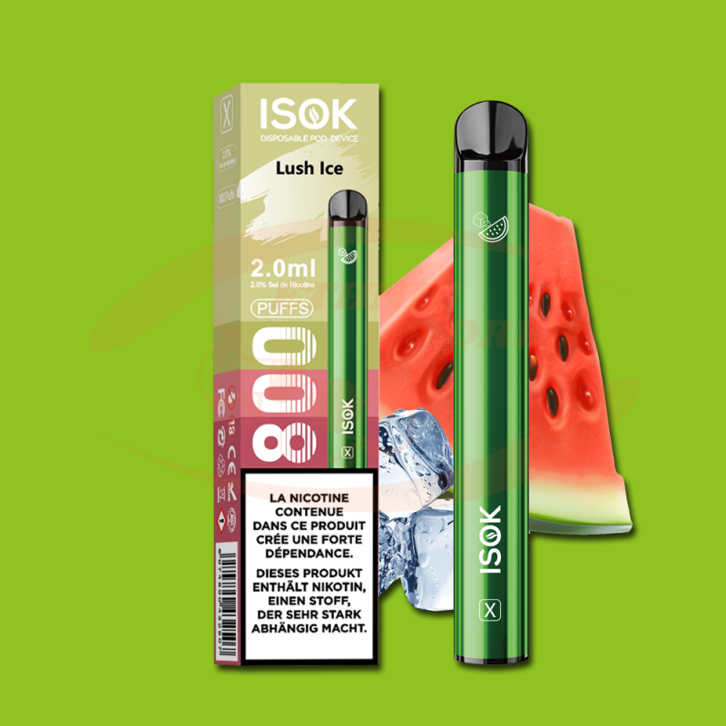 Disposable ecig 20 mg ISOK Lush Ice (800) Ethnic World