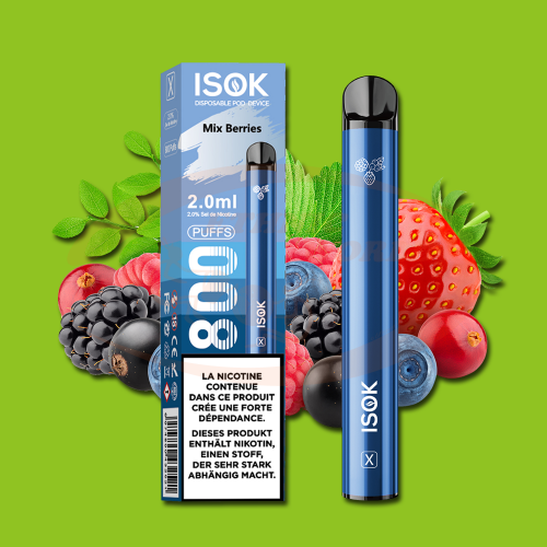 Disposable e-cig 20 mg ISOK Mixed Berry (800)