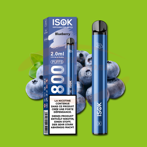Disposable e-cig 20 mg ISOK Blueberry (800)