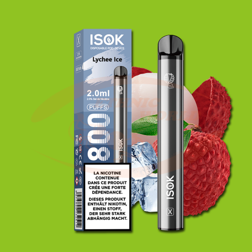 Disposable e-cig 20 mg ISOK Lychee Ice (800)