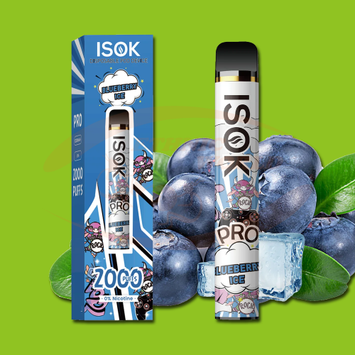 ISOK PRO 2000 Puffs 0 mg Blueberry Ice