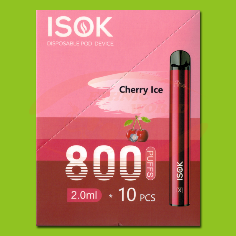 Disposable ecig 20 mg ISOK Cherry Ice (800) Ethnic World