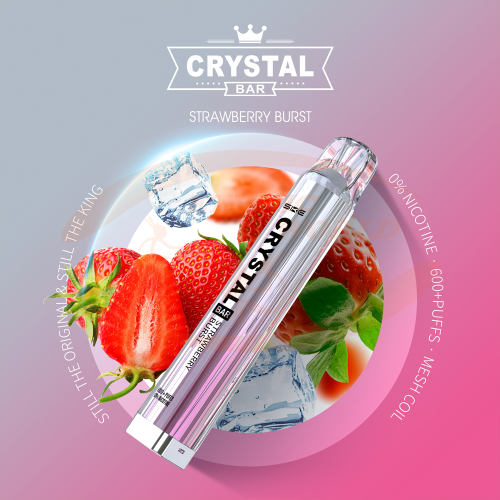 Crystal Bar 600 puffs 0 mg Strawberry Burst