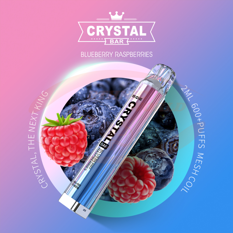 Crystal Bar 600 puffs 20 mg Blueberry Raspberries