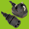 Power Cable with UK Plug (M) - IEC (F)