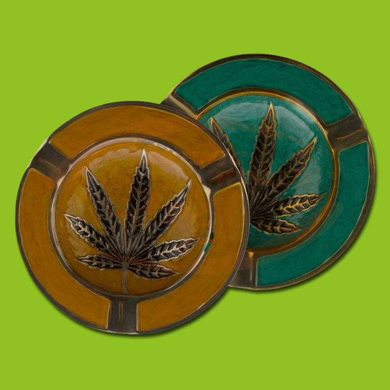 Cendrier en metal Leaf