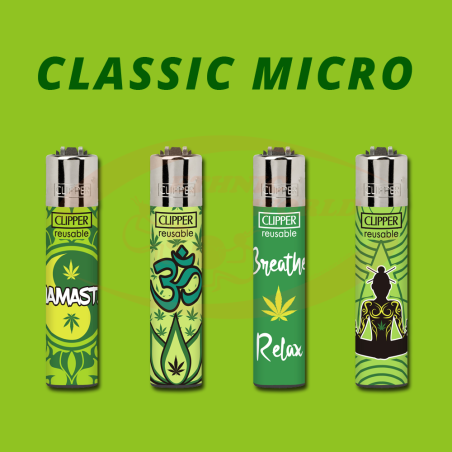 Clipper MICRO - Feuerzeug Weed Yoga